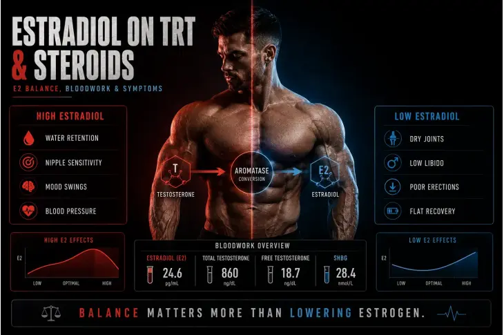 Estradiol on TRT and Steroids: Why E2 Matters More Than Most Men Think