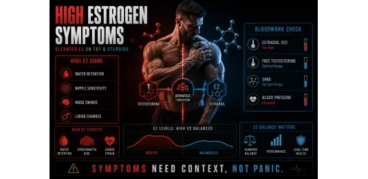 High Estrogen Symptoms on Steroids and TRT: What Elevated E2 Really Feels Like