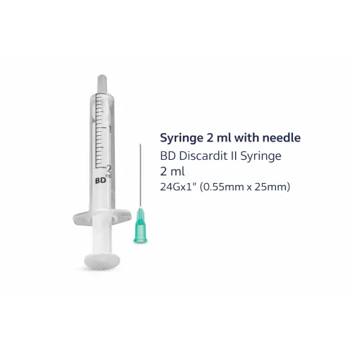 Syringe 2 ml with needle