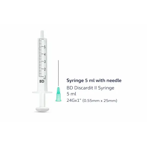 Syringe 5 ml with needle